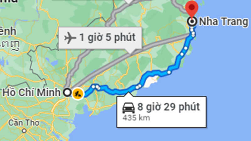 Quãng đường từ Sài Gòn (TP.HCM) đến thành phố biển Nha Trang khoảng 435Km